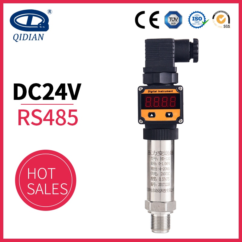 Led Display Druksensor Digitale Druktransmitter RS485 0-600bar Rvs Water Oliedruk Transducer Sensor