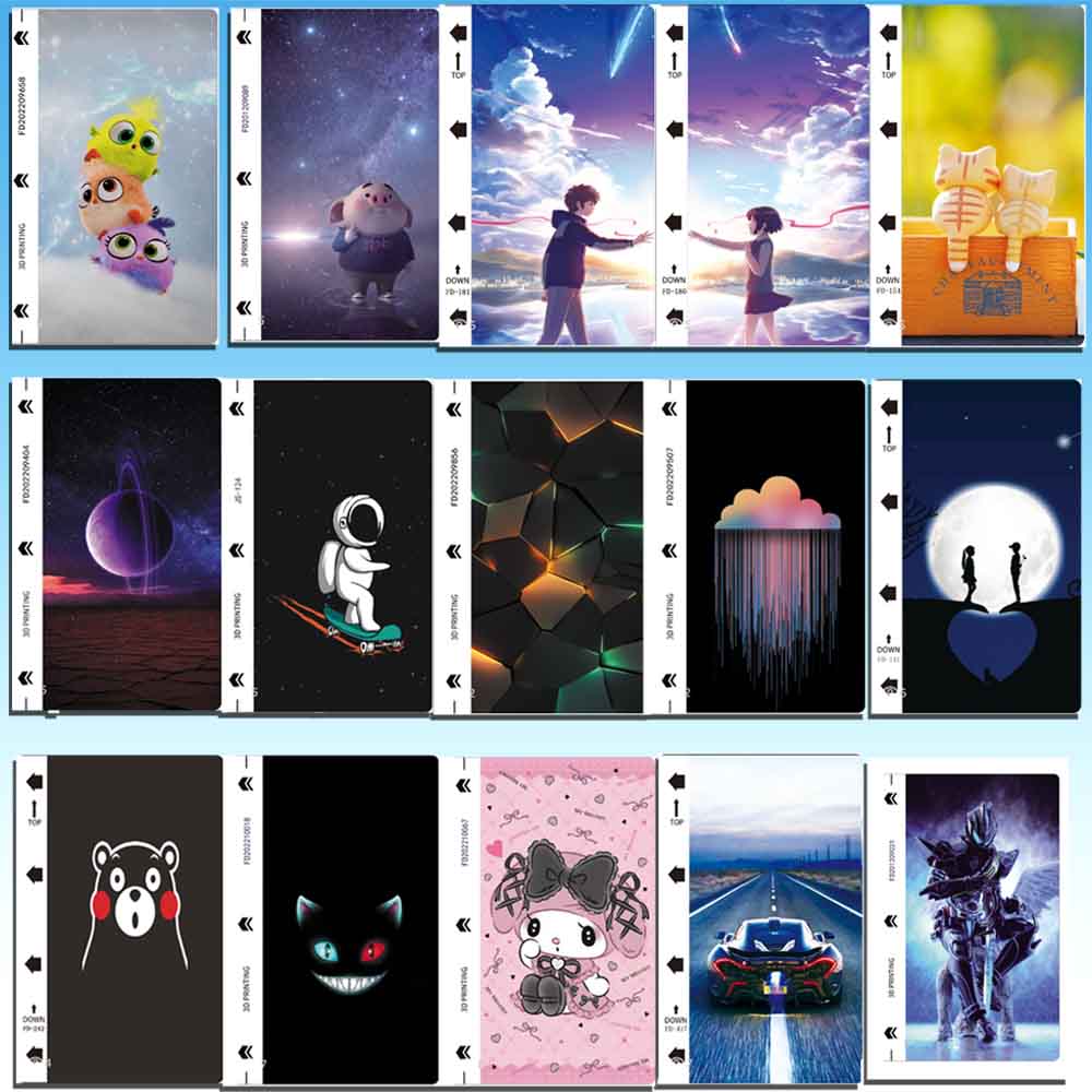 50Pcs Mobile Phone Back Glass Skin Patterns Sticker Screen Protector Matte Privacy Clear Hydrogel Sheet for Film Cutter Plotter: 50pcs 25Patterns Mix