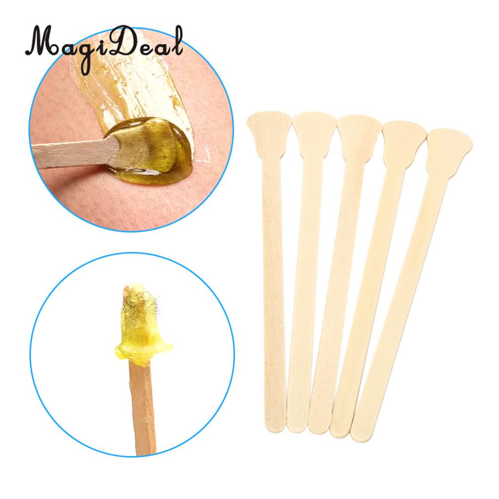 50 Pieces Wooden Waxing Applicators Sticks for Face &amp; Eyebrows Wax Spatula Hair Removal safety and non-toxic