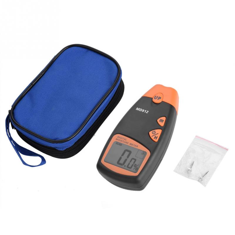 Higrómetro de madera MD912 con pantalla Digital LCD, papel de 2/4 Pines, medidor de humedad de algodón, medidor de contenido de agua, Detector de humedad de madera