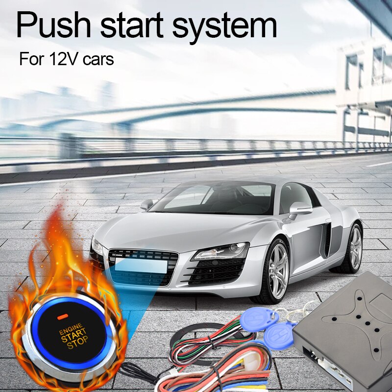 One Start Stop Button Start Engine Keyless Entry for Universal 12v Vehicle RFID Lock Auto Car Start System