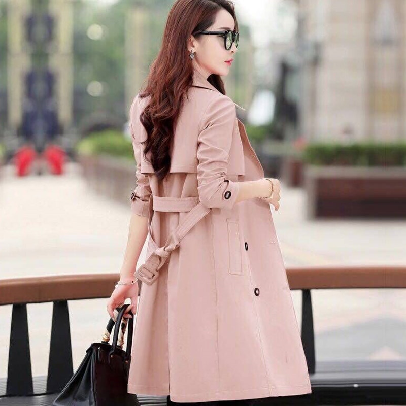 Trench-Coat printemps kaki pour femmes, Streetwear col rabattu coupe-vent, manteau croisé femme grande taille XXXL,