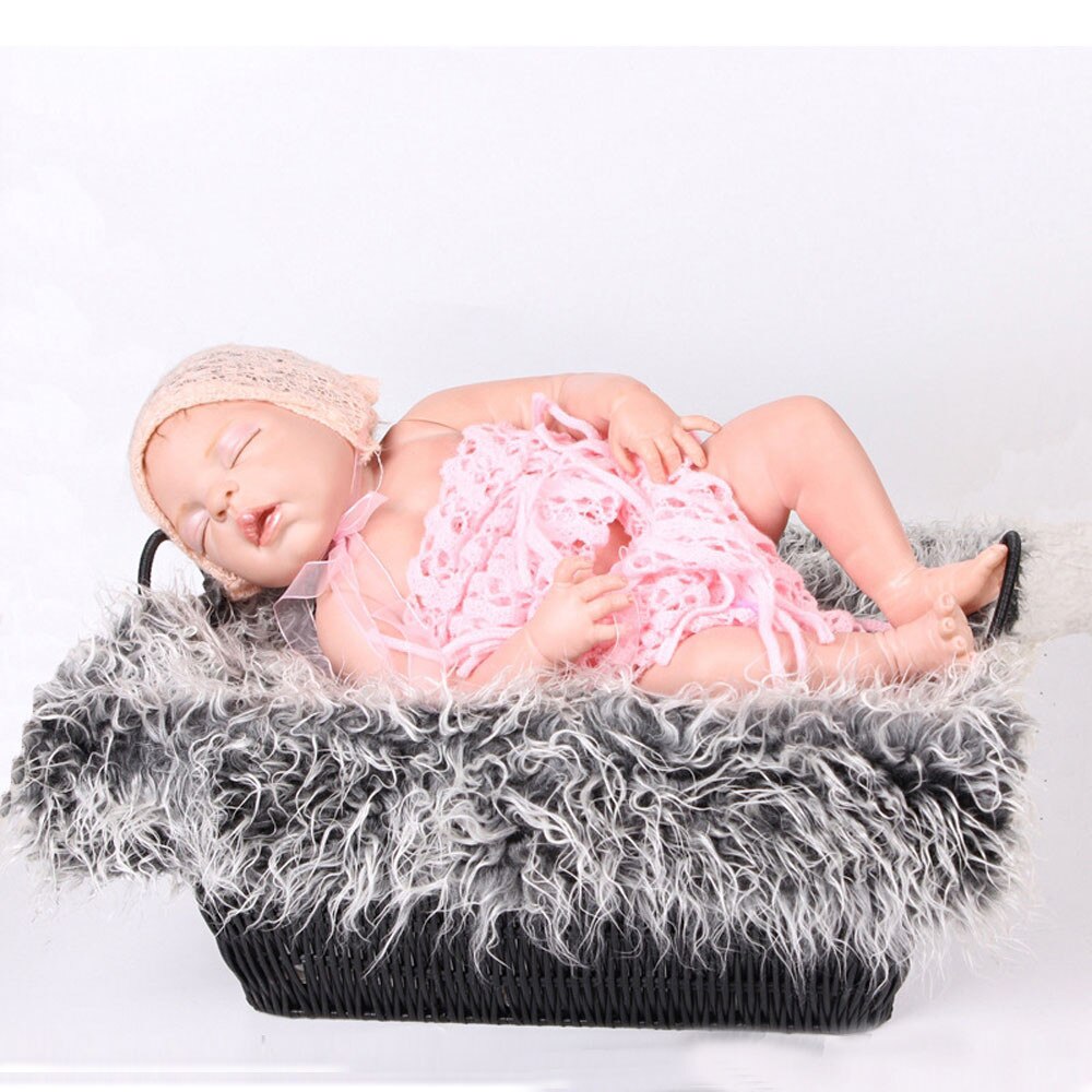 LONSANT Baby Photography Soft Blanket cute Newborn Faux Fur Blanket 0-7 months baby Pretty Photo Background Blanket