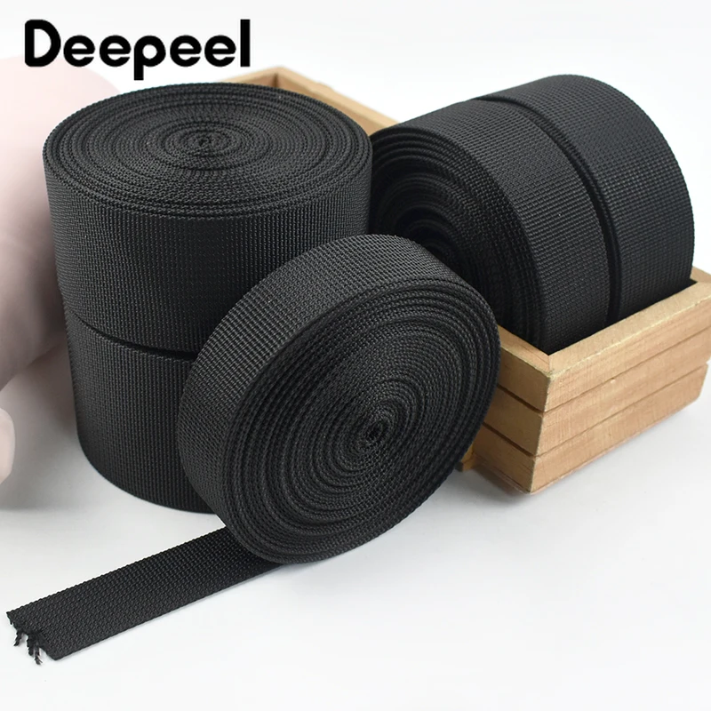 2-20 metros 20-50mm correias de náilon 1mm de espessura fitas de costura pretas banda para saco cinta mochila cinto diy roupas fita acessórios