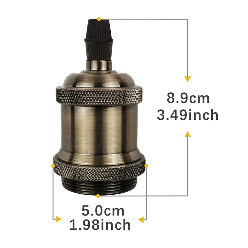 Douille de lampe Vintage, support de lampe à vis Edison, bases d'ampoule E27, Base de lumière à monter soi-même avec anneau