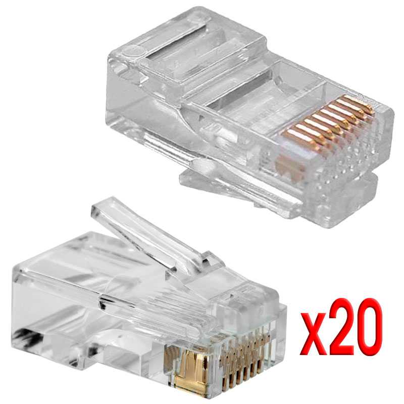 OcioDual aufladen von 20 RJ45 ethernet netzwerk anschlüsse für crimpen 20x Katze.5E stecker Kabel Crimpar mit x Stift teile