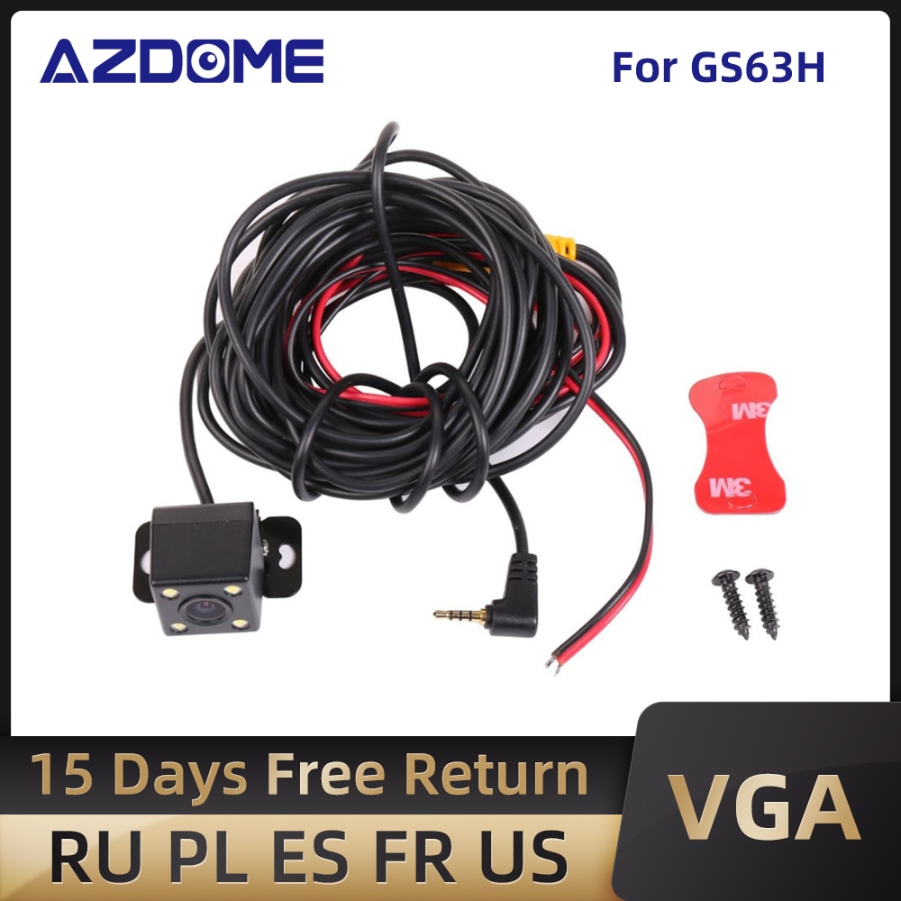 AZDOME 2.5mm Car Rear View Camera Jack Port Video Port LED Night Vision Waterproof backup camera For GS63H M06 M02 A305 dash cam