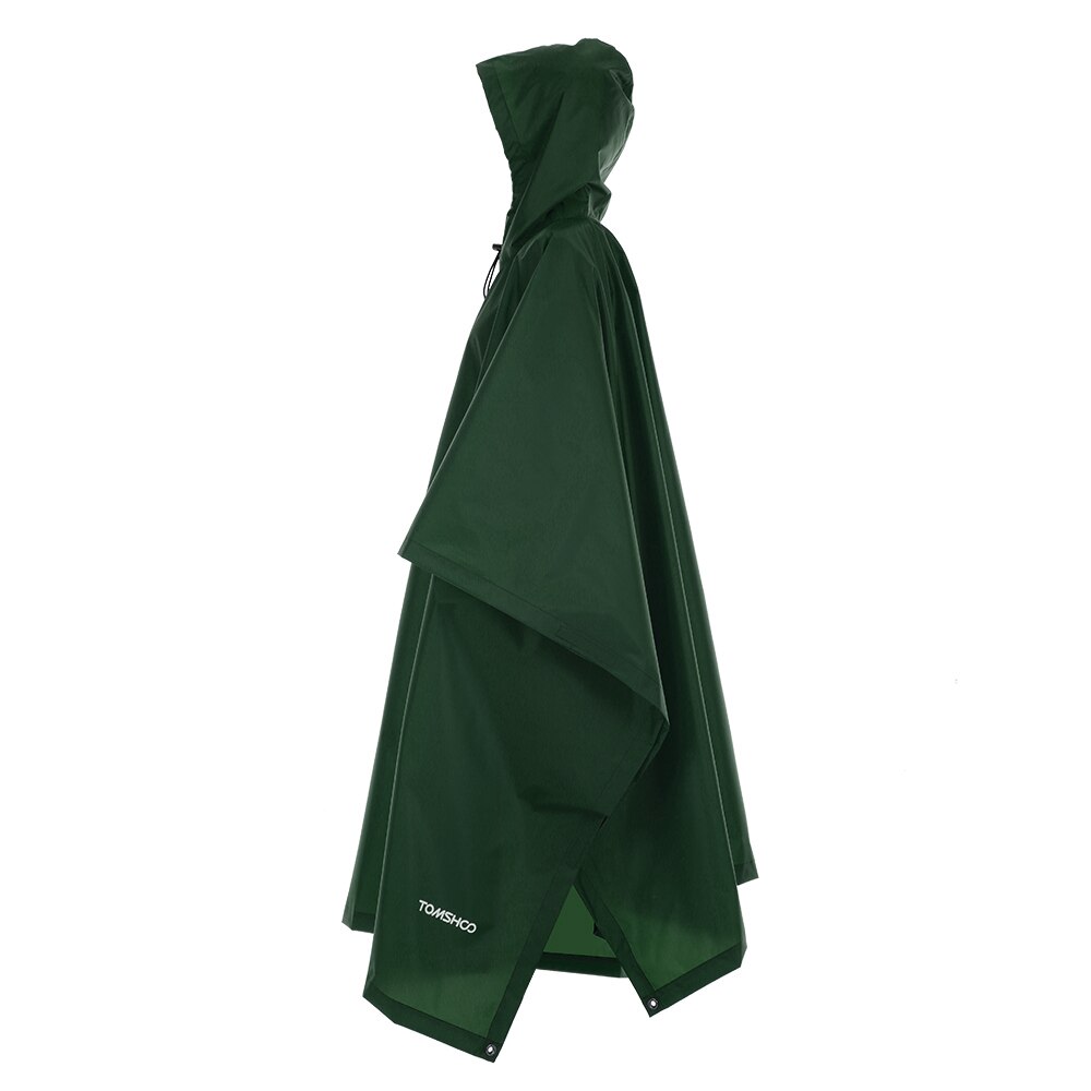 TOMSHOO-chubasquero ligero multifuncional con capucha, cubierta para lluvia, Poncho, capa de lluvia, estera para tienda de campaña al aire libre: green