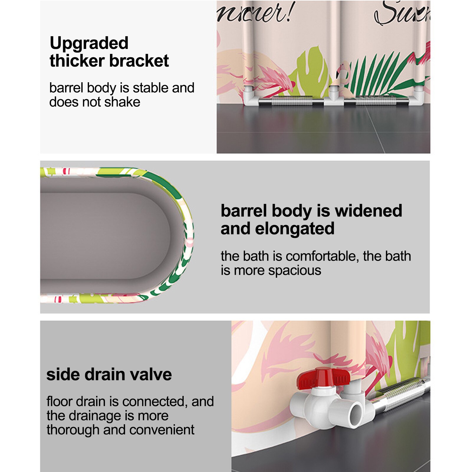 Foldable Bathtub Adult Child Bath Tub Full Size Pool Spa Bathtub Tool Free Disassemble Full Body Large Bathtub In stock