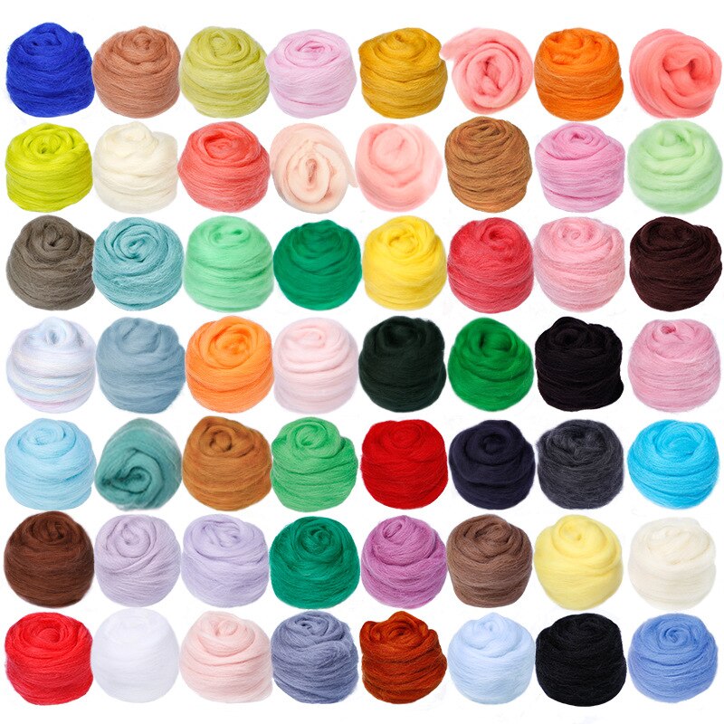 100g Felting Wool Material Fibre Wool Soft Roving Wool Fibre Needle Felting Doll Needlework Christmas Felt Animals Diy Crafts