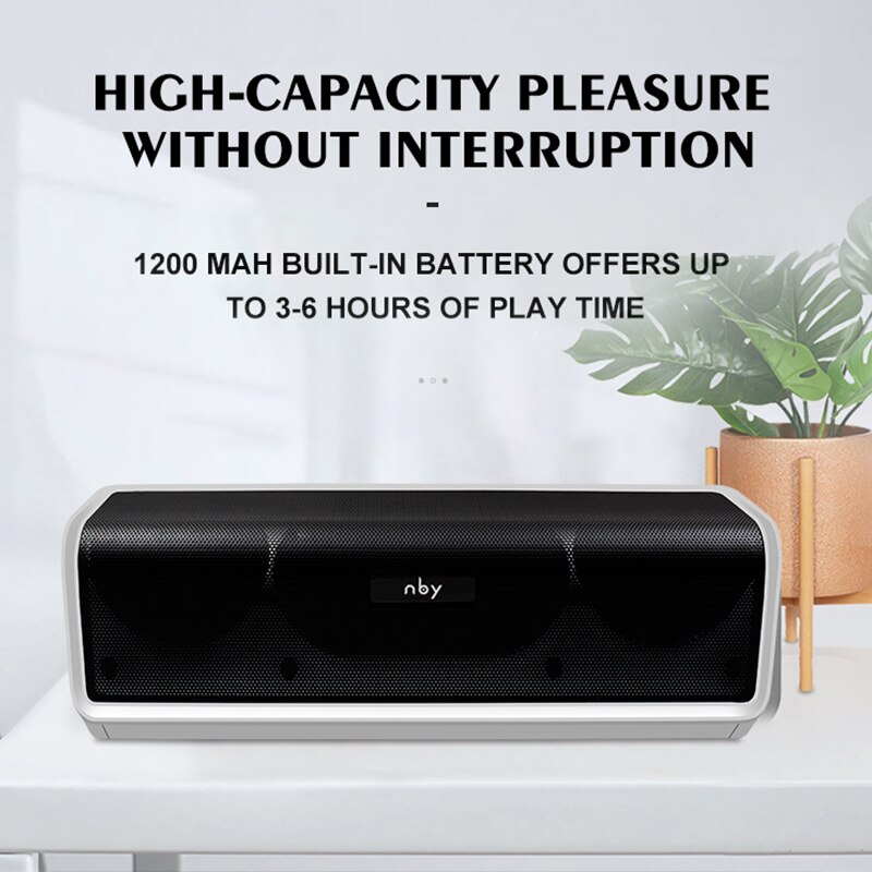 NBY 6690 Bluetooth Speaker Portable Wireless Speaker 5W Geluid Systeem 3D Stereo Muziek Surround Subwoofer met Mic TF Card FM AUX