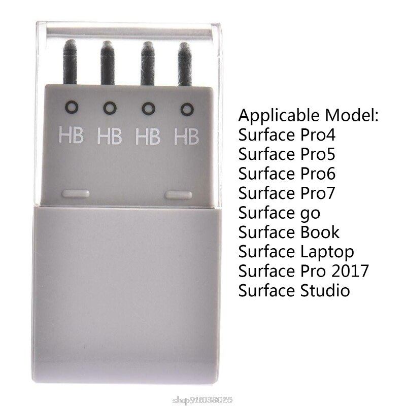 4 in 1 Surface Pen Tips Replacement Kit 2H H HB B Hardness for 7 6 5 4 Gen of Surface Go 2 1 Gen of Surface Book D10 20