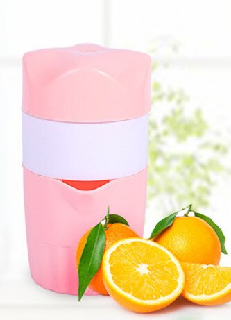 Sinaasappelsap Cup Soort Outdoor Drinkbaar Juicer Machine Draagbare Handmatige Citruspers For A Oranje Citroen Fruit Knijper 300Ml: Roze