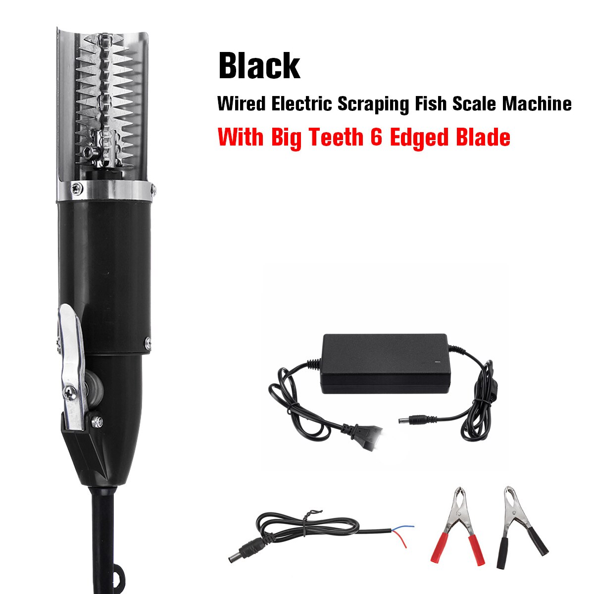 120W Charging Portable Electric Fish Scaler Fishing Scalers Clean Fish Remover Cleaner Descaler Scraper Seafood Tools 5500r/min: Black