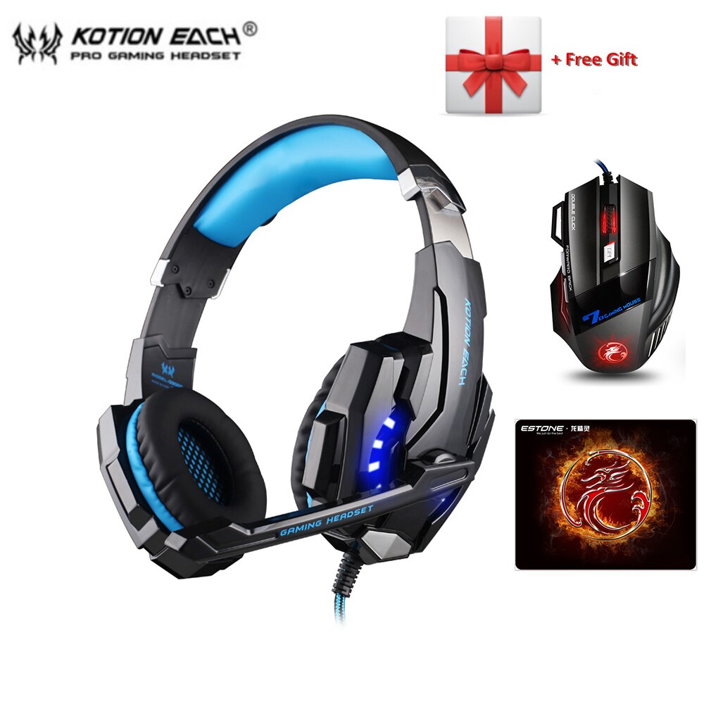 KOTION EACH G9000 gra słuchawki 3.5mm słuchawki PS4 słuchawki do gier słuchawki z mikrofonem na PC Laptop playstation 4
