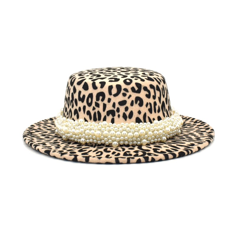 FUODRAO Women Leopard Print Fedora Hats British – Vicedeal