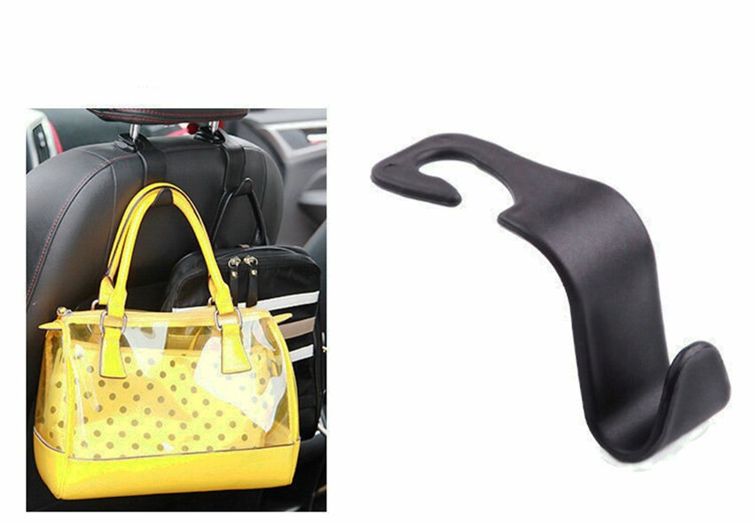 Lot De 2 Crochets Siège Voiture Arrière - Crochets Sacs Magnétiques - Rangement Pratique Pour Sacs, Courses, Bébés (Noir)
