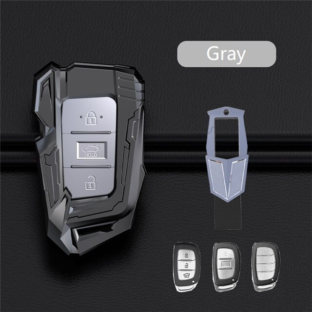 Zinc Alloy Car Remote Key Case Key cover For Hyundai i10 i20 i30 HB20 IX25 IX35 IX45 TUCSON Car Accessories: gray 02