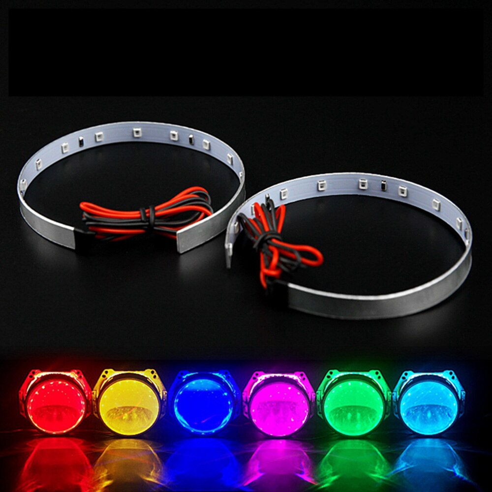 2Stck 2,5 Zoll Bi Xenon versteckt Projektor Objektiv Silber Leichentuch Dämon Augen passen H1 Xenon LED Birne nachrüsten H4 h7 Motorrad Auto Scheinwerfer