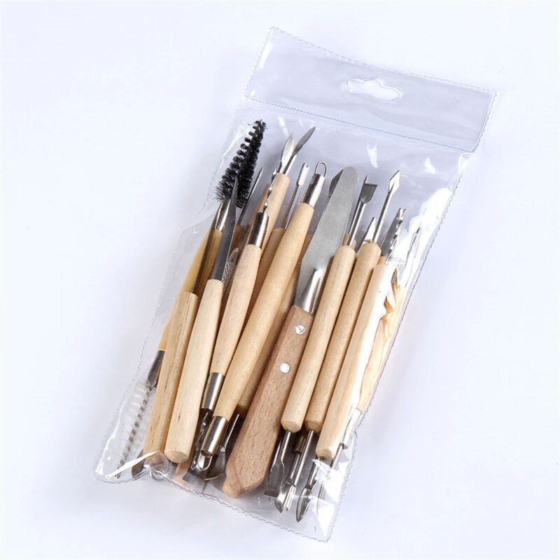 22pcs Clay Sculpting Tools Pottery Carving Tool kit Pottery &amp; Ceramics Ceramics Wooden Handle Modeling Clay Tools