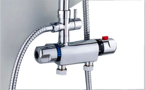 Shower Diverter 3/4" 1/2" BSP for Valve Mixer Rigid Riser, Chrome polished Brass