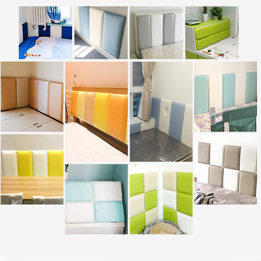 1PC 20cm x 50cm Baby Wall Mat Solid Color Baby Anti-collision Wall Mat Foam Waterproof Self-adhesive Cushion Impact protection