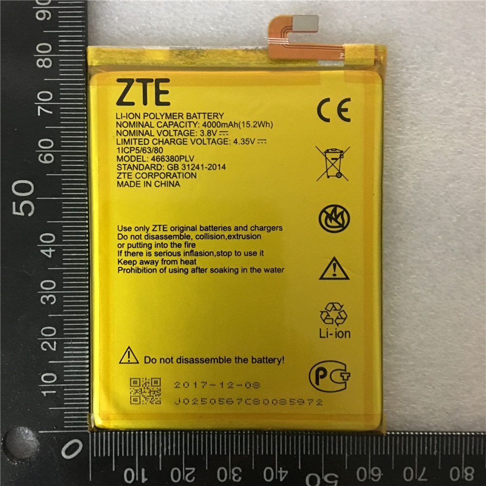 100% Original 3.8V 4000mAh 466380PLV For ZTE Blade A610 A610C A610T BA610C BA610T Battery