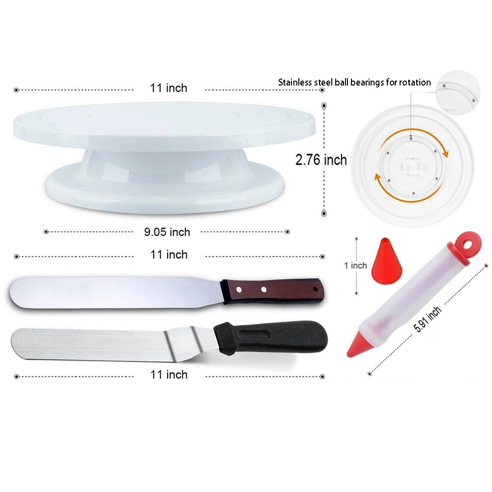 73 Pcs Pastry Keuken Apparatuur Spuitzakken Schrapers Fondant Cake Decorating Kit Draaitafel Cookies Tool Tips Professionele Bakken