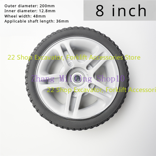 1PC Lawn Mower Wheel 7/8/9.5/10/12inch Lawn Mower Replacement Wheel for Hand Push Weeder Wheel: Red