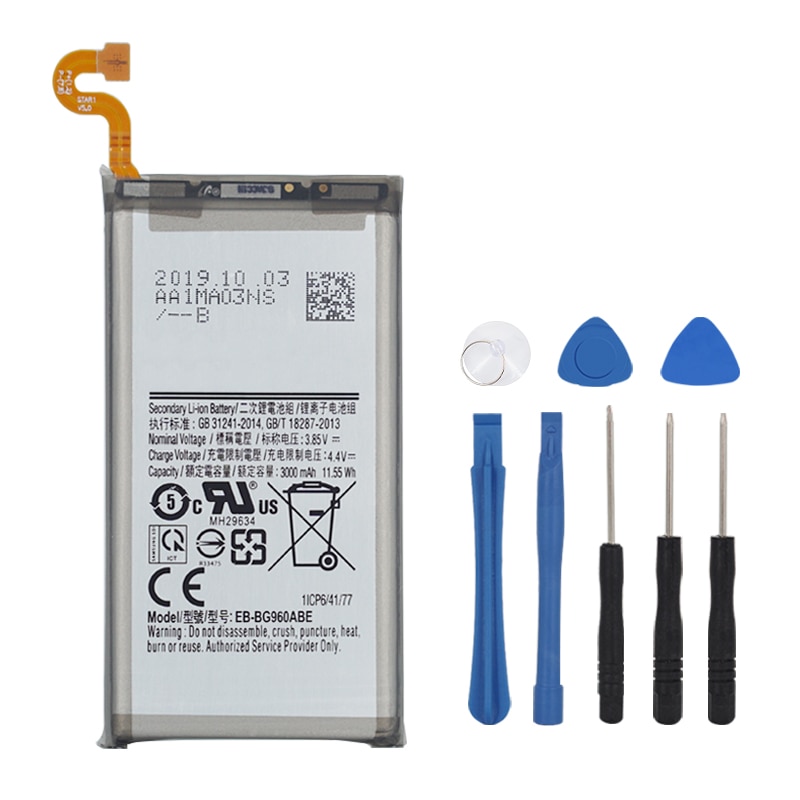 OHD Original High Capacity Battery EB-BG960ABE For Samsung Galaxy S9 G960 G960F G960U G960W G960F/DS G9600 3000mAh + Tools