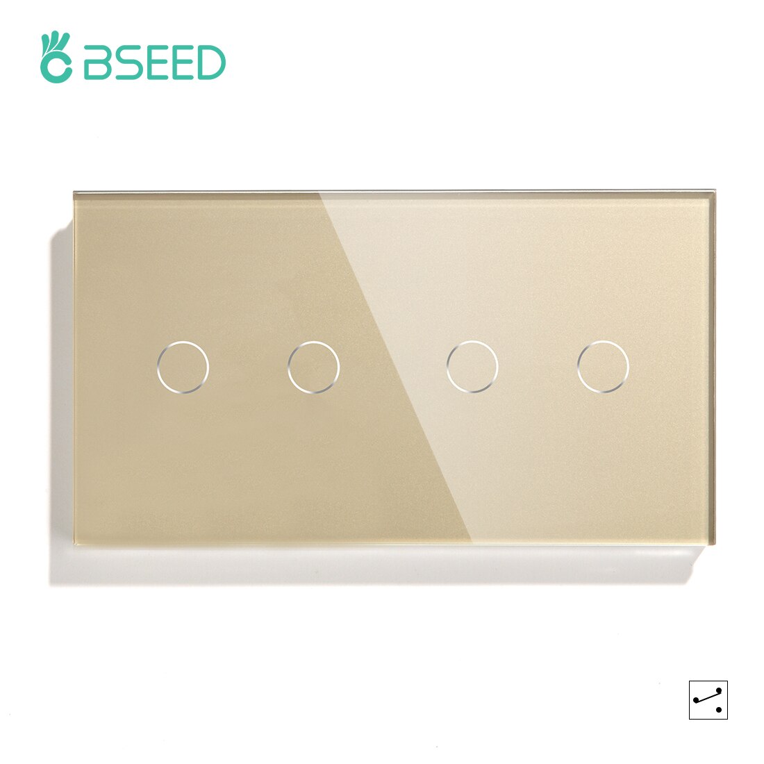 Bseed Mvava 4 Gang Button Touch Switch 157mm Electrical Light Crystal Class Panel Switch White Black Grey Gold Home Improvement: Gold