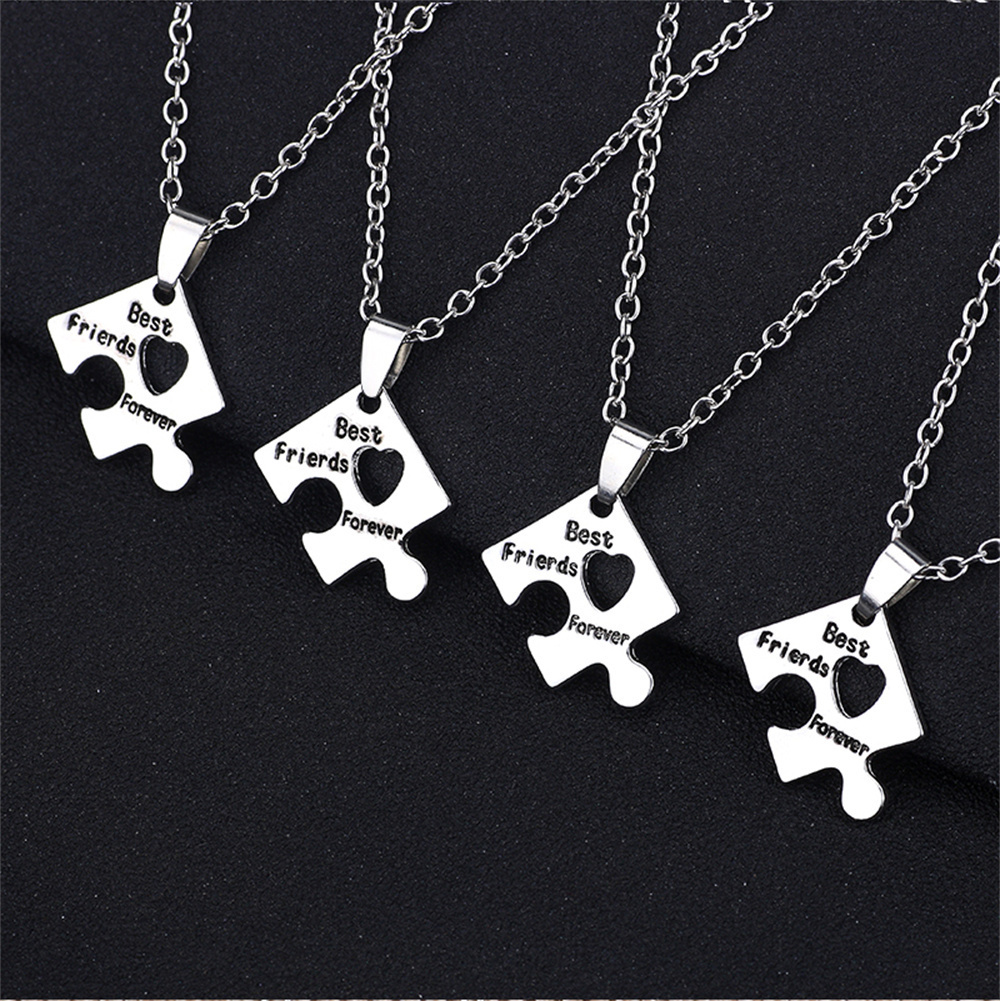 4 unids/set mejores amigos colgantes collares amistad para siempre gargantilla collar BFF hueco amor corazón joyería para amigo