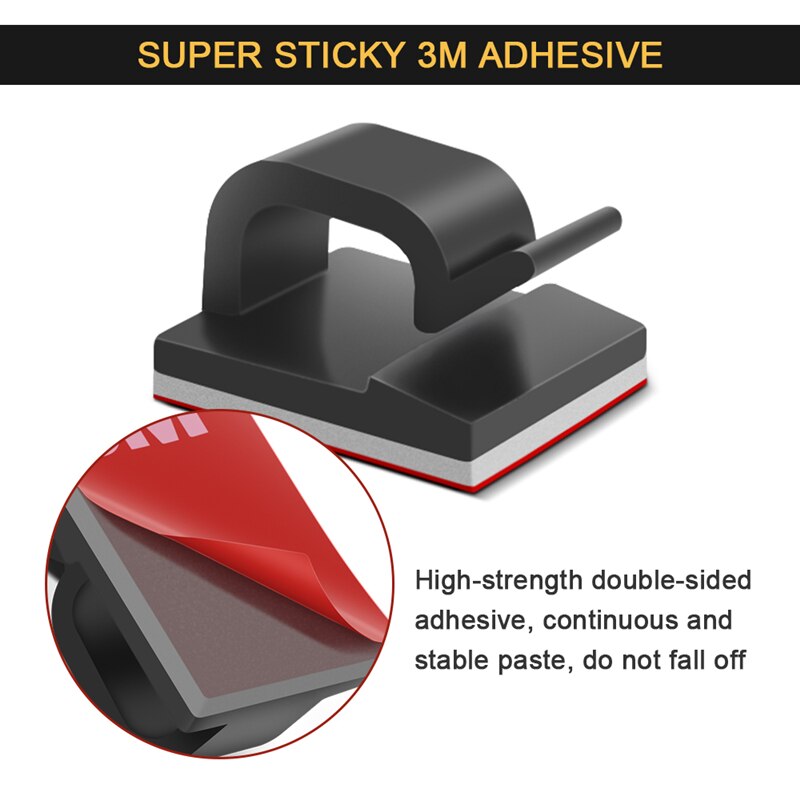 20pcs Wire Cable Management Organizer Desktop Cable Cord Clips Mouse Headphone Holder Data Telephone Line Cable Winder Tidy