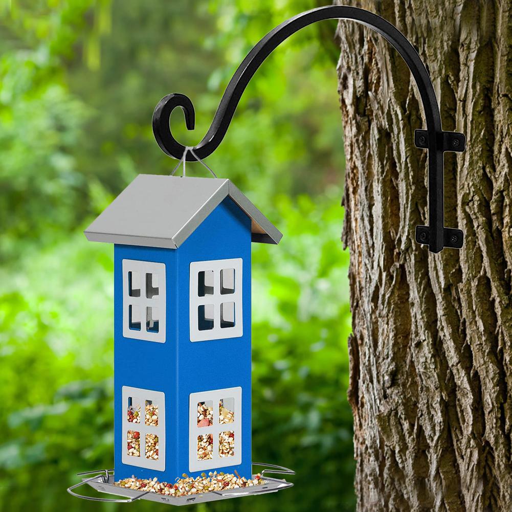 Comederos para pájaros, gancho de pared perchero, soporte para colgar plantas, comederos para pájaros al aire libre, soporte para cesta colgante, decoración del hogar