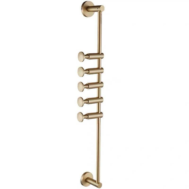 Solid Brass Coat Rack Free Adjustment, Wall Mount Coat Hooks with 3/5 Hooks for Hats, Scarves, Clothes Handbags WF109