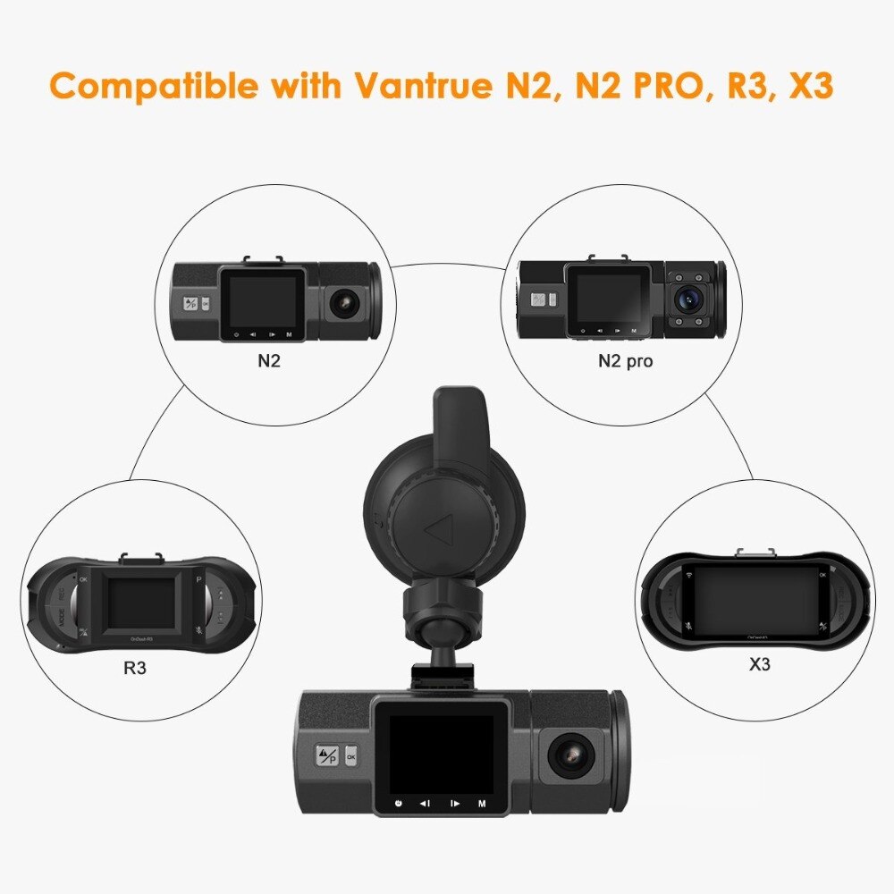VANTRUE Mini USB Hafen Auto Windschutzscheibe Saugnapf Halterung für N2 Profi/N2/T2/R3/X3 Auto DVR Bindestrich Nocken