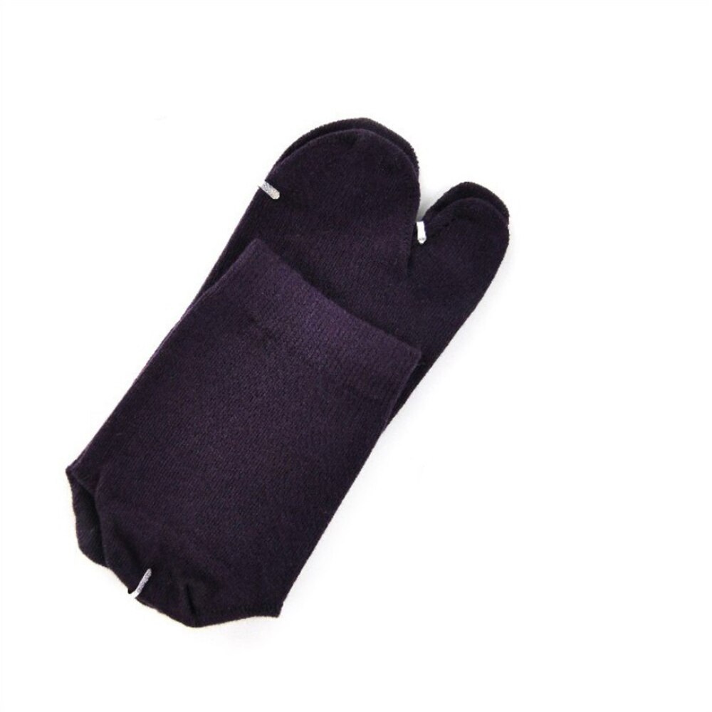 Tongs Kimono japonais pour hommes et femmes, 9 couleurs, sandales à bout fendu, chaussettes Tabi Ninja Geta, fendues à 2 orteils, en coton: dark puple