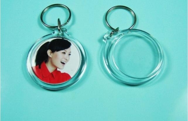 170PCS Blank Acrylic Round Circle Keychains Insert Photo Keyrings 1.8''/4.6cm