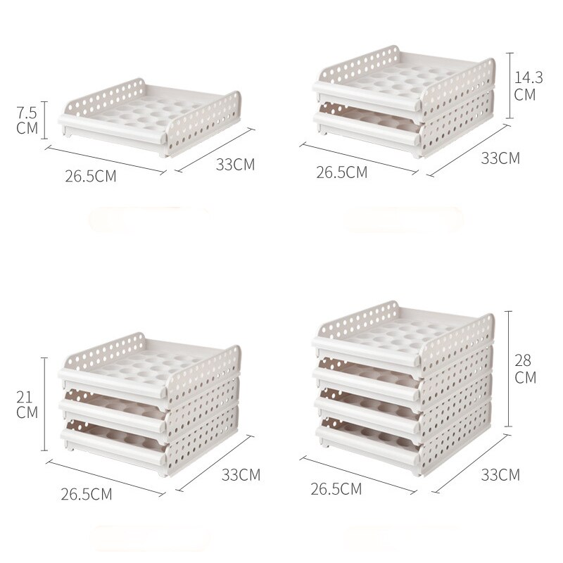 Stackable kitchen refrigerator egg box double drawer egg box egg rack transparent anti-collision plastic egg box