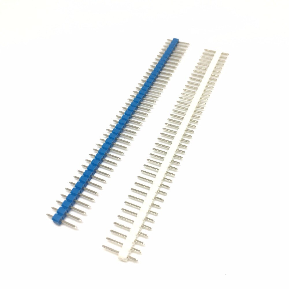 1x40P cabezal de Pin macho de 40 pines 10 Uds., tira de 2,54mm de largo, azul, blanco, verde, amarillo, conector en 5 colores de