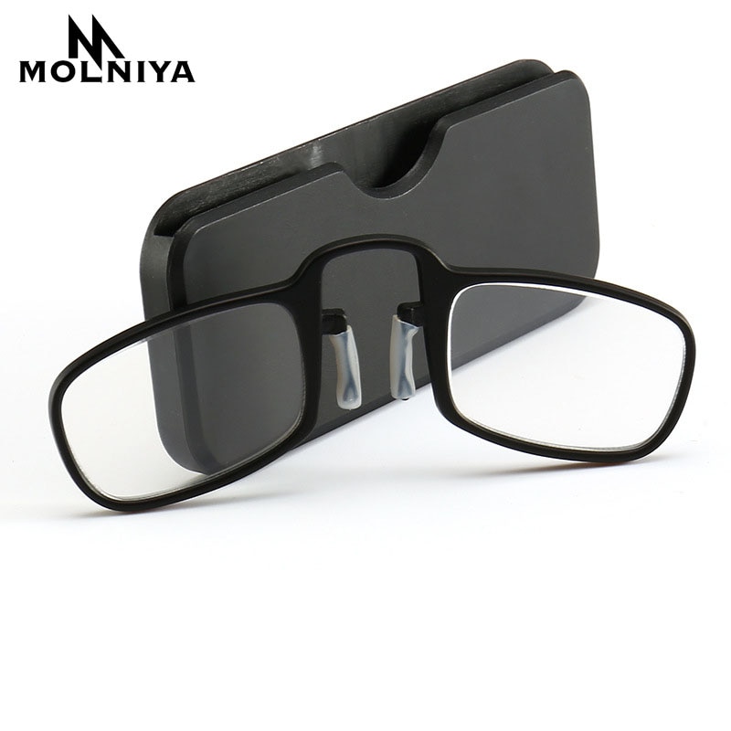 Klip læsebriller mænd kvinder mini ultralet sos tegnebog ældre optik med kasse oculos de grau foldning glasse