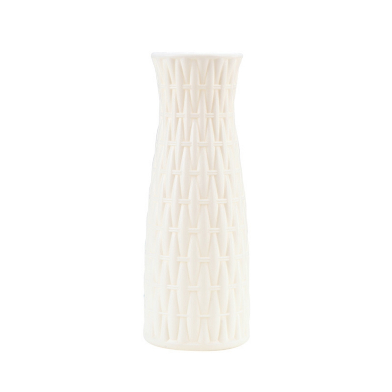 Vase à fleurs plastique rotin rose blanc | 1 pièce, Imitation céramique rose blanc, panier à fleurs, décoration de maison, décoration nordique: C