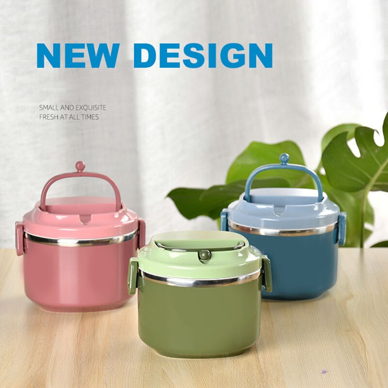 Rvs Lunchbox Voedsel Container 3 Layer Japanse Bento Lunch Box Voor Kinderen Draagbare Picknick Lekvrij Thermos Bento Box