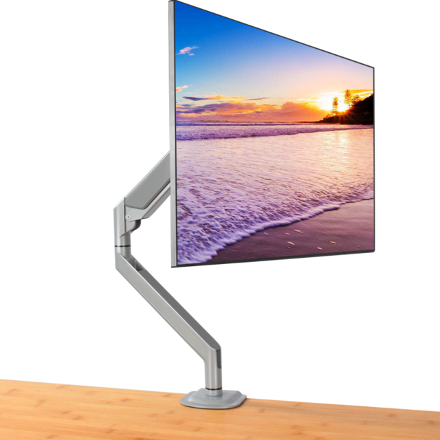 17-32&quot; Aluminum Height Adjustable Soporte Monitor Holder Desk Stand Single Arm Gas Spring Suporte Monitor Mount Bracket PC M3: Silver