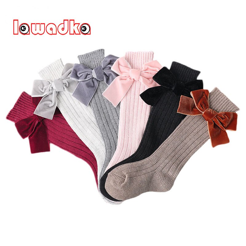 Lawadka Knit Baby Knie Hoge Sokken Winter Warme Sokken Voor Kinderen Mode Boog Baby Meisjes Lange Sokken Baby Goedkope Stuff accessoires