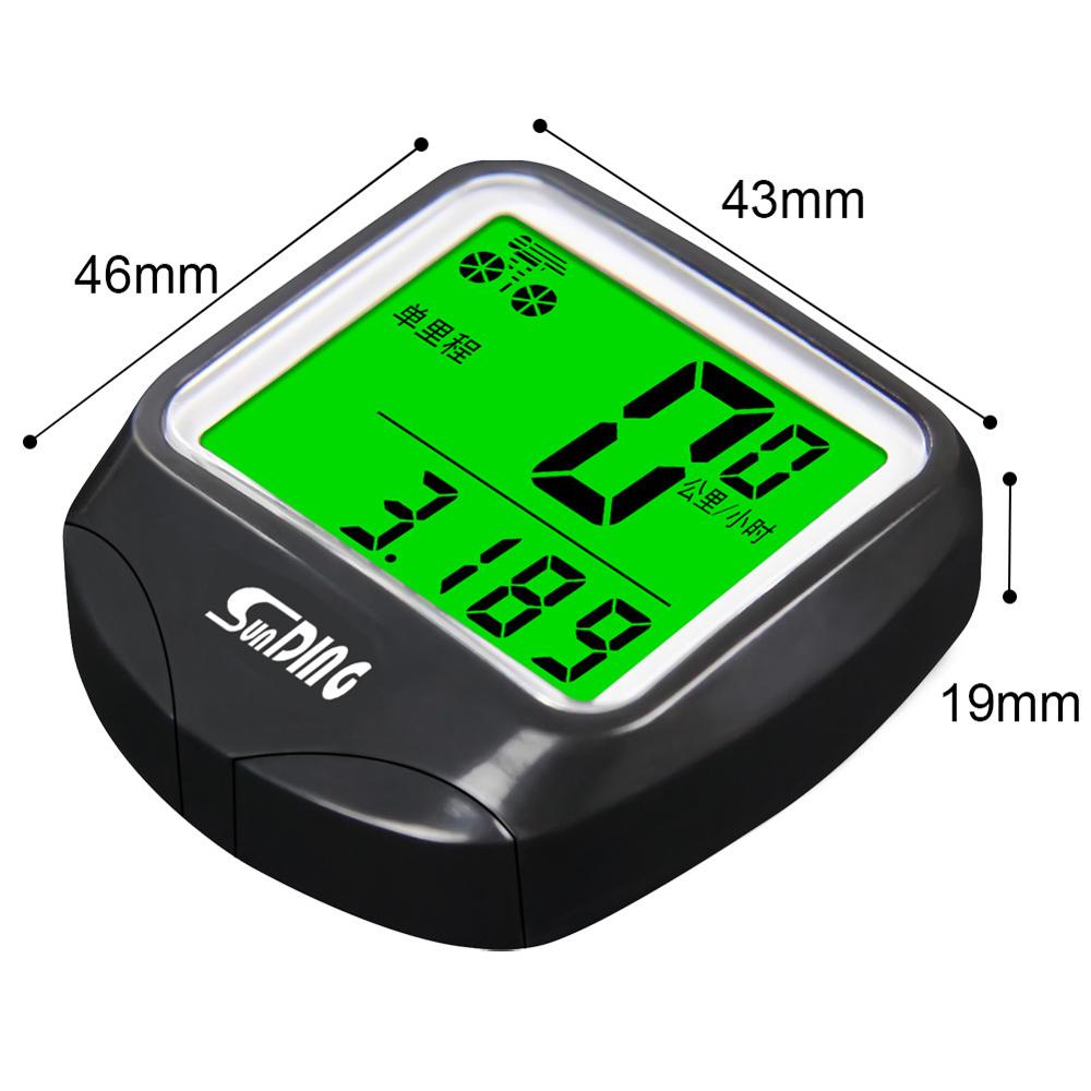 SUNDING MTB Mountain Bike Wired Code Table LCD Digital Cycling Computer Stopwatch Exercise Timer Bicycle Speedometer Odometer: Default Title
