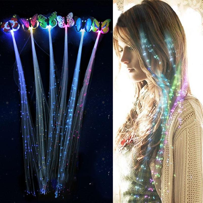 1Pc/2Pcs/5Pcs LED Flashing Hair Braid Glowing Luminescent Hairpin Hair Ornament Girls LED Novetly Toys Year Party Christmas