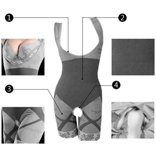 Women Slim Beauty Body Charcoal Shapewear Full Body Thin Seamless Tummy Waist Bodyshaper 09WG