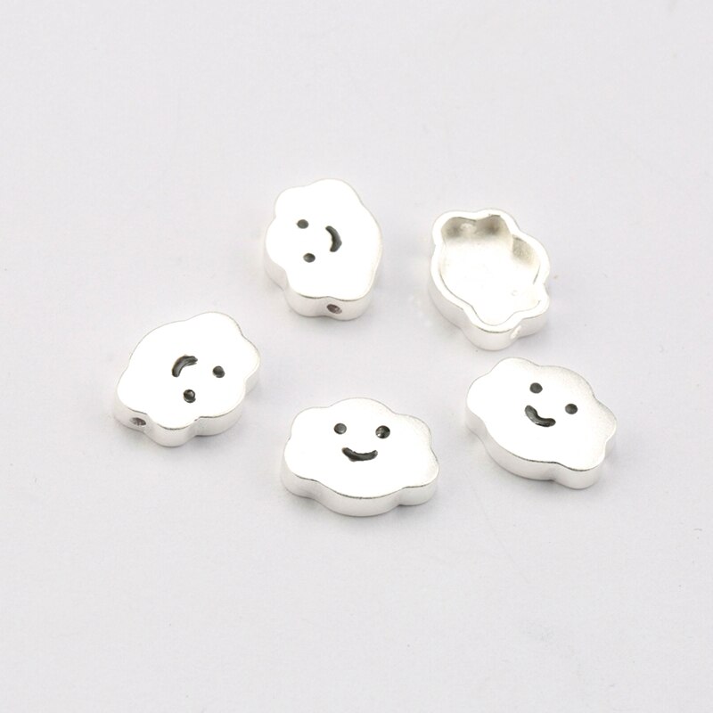 Ein stück 925 Sterling silber perlen silber 925 Abstandshalter Wolke perlen lächeln gesicht schmuck perlen für silber Armbinde & halskette, der