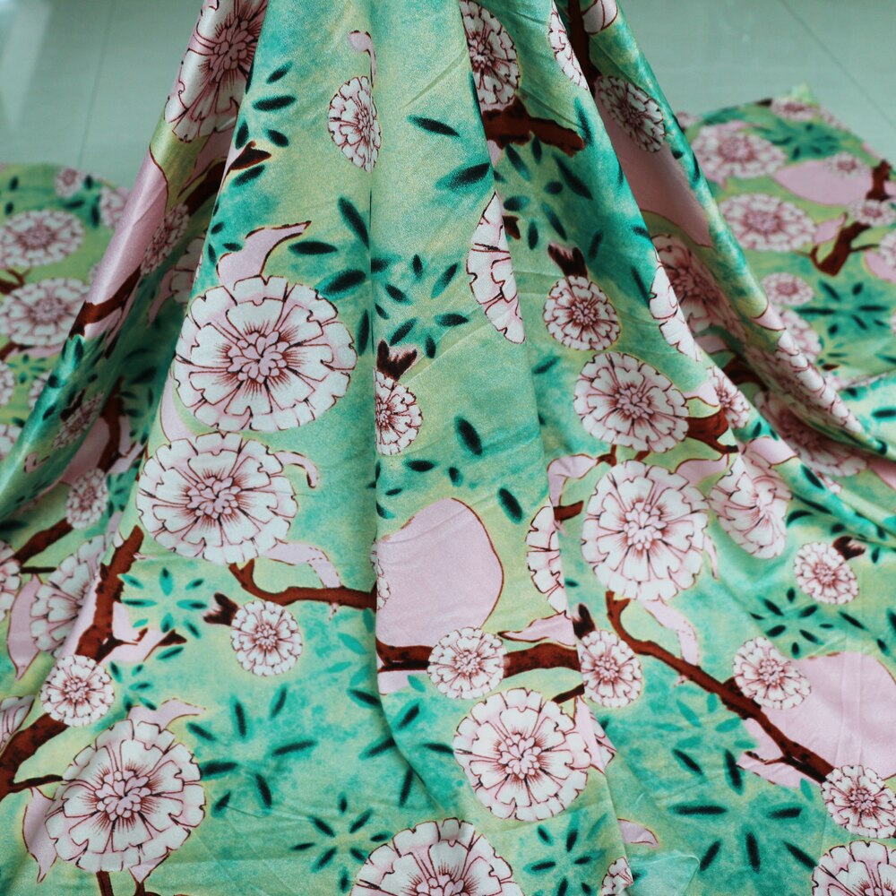 100cm*148cm Slightly Stretch Polyester Material Print Fresh Floral Faille Chiffon Fabric For Shirt Dress